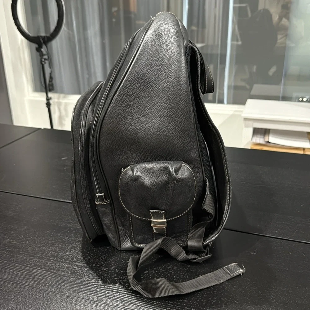 Harley-Davidson by Athalon Large Black Leather Backpack